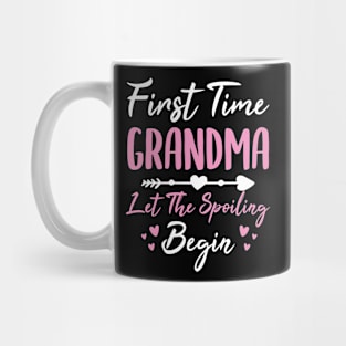 female gender girl funny baby announcement First Time Grandma Let the Spoiling Begin Mug